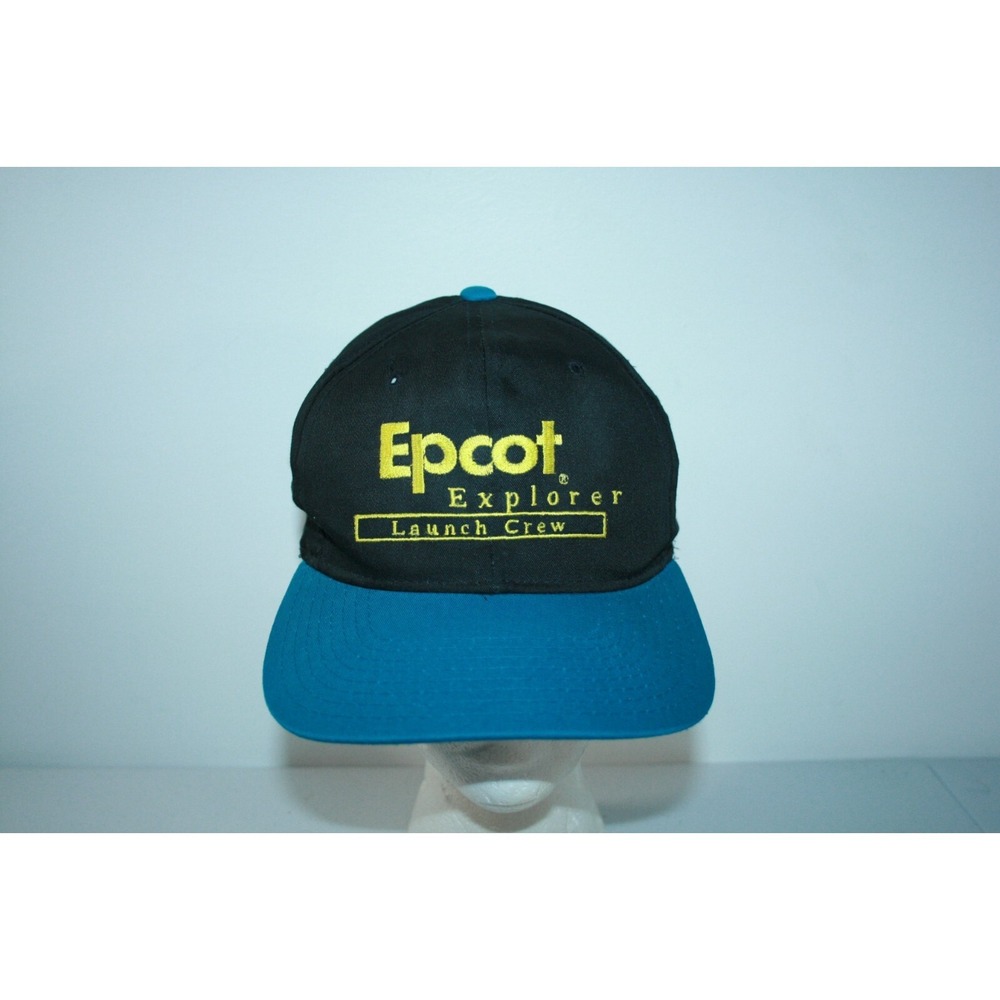 VERY RARE Walt Disney World Epcot Explorer Launch Crew 1996 Snapback Hat Cap‎
